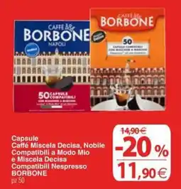 Docks Cash&Carry Capsule Caffé Miscela Decisa, Nobile BORBONE offerta