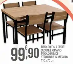 Iper Romagnolo Tavolo con 4 sedie offerta