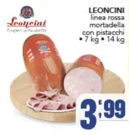 Gruppo di Palo Leoncini linea rossa mortadella con pistacchi offerta
