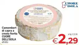 Despar Camembert di capra a crosta fiorita CUORE DELL'ISOLA offerta