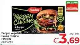 Despar Burger vegetali Green Cuisine FINDUS offerta