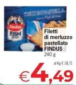 Despar Filetti di merluzzo pastellato FINDUS offerta