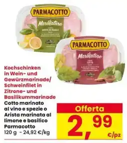 Interspar Cotto marinato al vino e spezie o Arista marinata al limone e basilico Parmacotto offerta