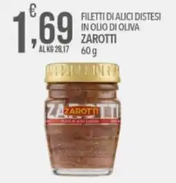Iper Romagnolo Filetti di alici distesi in olio di oliva Zarotti offerta