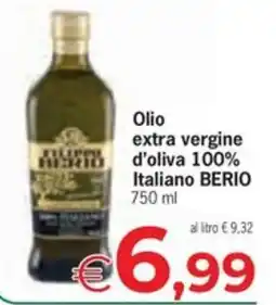 Despar Olio extra vergine d'oliva 100% Italiano BERIO offerta