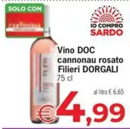 Despar Vino DOC cannonau rosato Filieri DORGALI offerta
