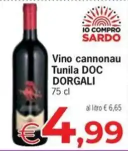 Despar Vino cannonau Tunila DOC Dorgali offerta