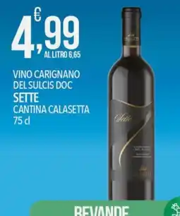 Iper Romagnolo Vino Carignano del Sulcis DOC Sette Cantina Calasetta offerta