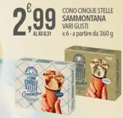 Iper Romagnolo Cono cinque stelle Sammontana offerta