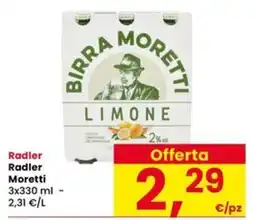 Interspar Radler Moretti offerta
