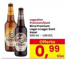 Interspar Birra Premium Lager o Lager Dark Kozel offerta