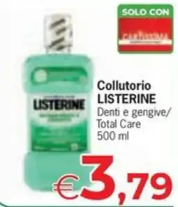 Despar Collutorio LISTERINE Denti e gengive/Total Care offerta