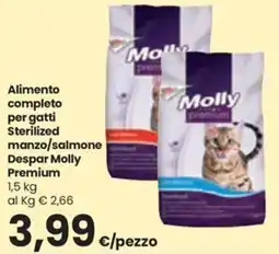Despar Alimento completo per gatti Sterilized manzo/salmone Despar Molly Premium offerta
