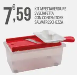 Iper Romagnolo Kit affettaverdure sveltafetta con contenitore salvafreschezza offerta