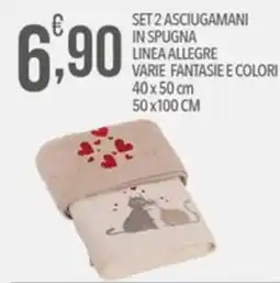 Iper Romagnolo Set 2 asciugamani linea allegre offerta
