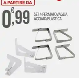 Iper Romagnolo Set 4 fermatovaglia acciaio/plastica offerta