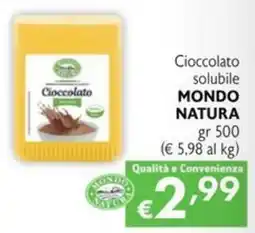 SuperW Cioccolato solubile MONDO NATURA offerta