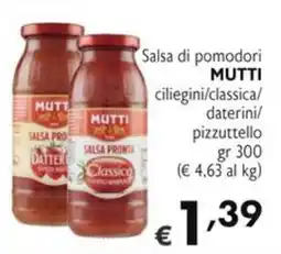 SuperW Salsa di pomodori Mutti Classica offerta