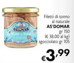 SuperW Filetti di tonno al naturale AS'DOMAR offerta
