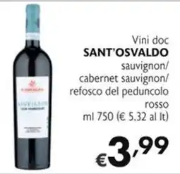 SuperW Sant'Osvaldo Sauvignon/cabernet sauvignon/refosco del peduncolo rosso offerta