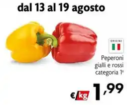 Maxi Supermercati Peperoni gialli e rossi categoria 1ª offerta