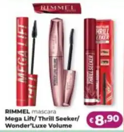 La Saponeria Rimmel mascara Mega Lift/Thrill Seeker/Wonder'Luxe Volume offerta
