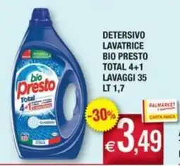 Palmarket Detersivo lavatrice bio presto total 4+1 lavaggi offerta