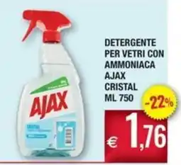 Palmarket Detergente per vetri con ammoniaca Ajax Cristal offerta
