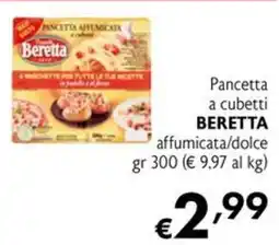 Maxi Supermercati Pancetta a cubetti Beretta affumicata/dolce offerta
