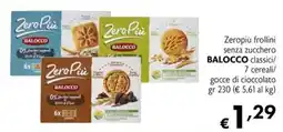 Maxi Supermercati Zeropiù frollini senza zucchero BALOCCO offerta