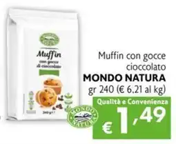 Maxi Supermercati Muffin con gocce di cioccolato Mondo Natura offerta