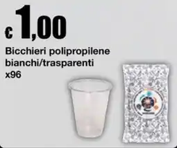 Sì con te Market Bicchieri polipropilene bianchi/trasparenti offerta