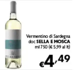 Spak Supermercati Vermentino di Sardegna doc Sella e Mosca offerta