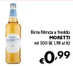 Spak Supermercati Birra filtrata a freddo Moretti offerta