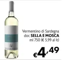 Maxi Supermercati Vermentino di Sardegna doc Sella e Mosca offerta