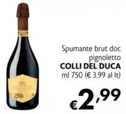 Maxi Supermercati Spumante brut doc pignoletto Colli del Duca offerta