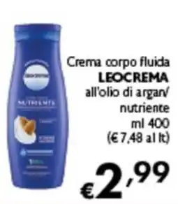 Spak Supermercati Crema corpo fluida LEOCREMA offerta