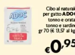 Spak Supermercati Cibo al naturale per gatto ADOC tonno e orata offerta
