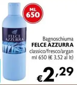 Maxi Supermercati Bagnoschiuma Felce Azzurra classico offerta