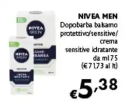 Spak Supermercati Nivea men dopobarba balsamo protettivo/sensitive/crema sensitive idratante offerta