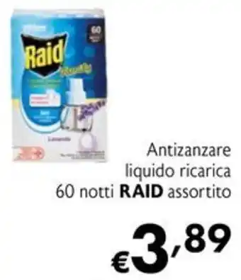 Antizanzare liquido ricarica RAID assortito