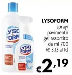 Maxi Supermercati Lysoform spray/pavimenti/gel assortito offerta