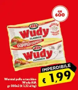 Spak Supermercati Wurstel pollo e tacchino Wudy AIA offerta