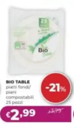 La Saponeria Bio Table piatti fondi/piani compostabili offerta