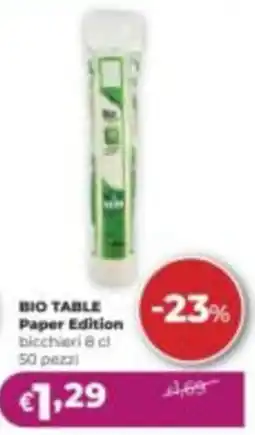 La Saponeria BIO TABLE Paper Edition bicchieri offerta