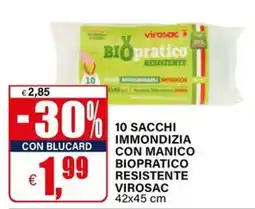 Il Gigante 10 sacchi immondizia con manico biopratico resistente virosac offerta
