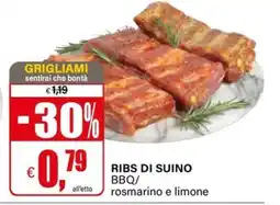Il Gigante Ribs di suino BBQ offerta