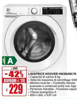 Il Gigante Lavatrice Hoover HW28AM/1S offerta