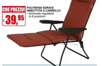 Poltrona sdraio imbottita a carrello