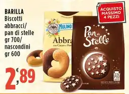 Rossotono Carrefour Barilla Biscotti abbracci/pan di stelle offerta